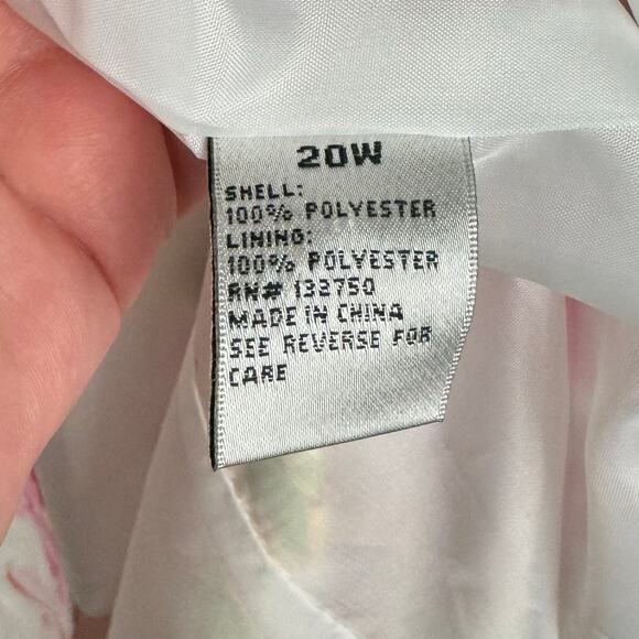 Danillo Woman Floral Textured Satin Long Blazer 3/4 Sleeve Button Up Elegant 20W - Picture 10 of 14